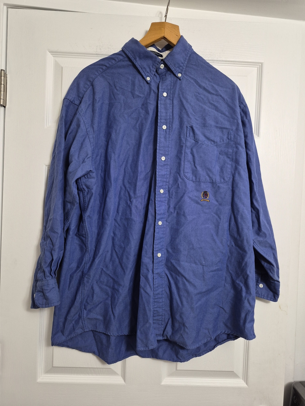 Tommy Hilfiger Blue Button-Down Shirt with Chest Pocket